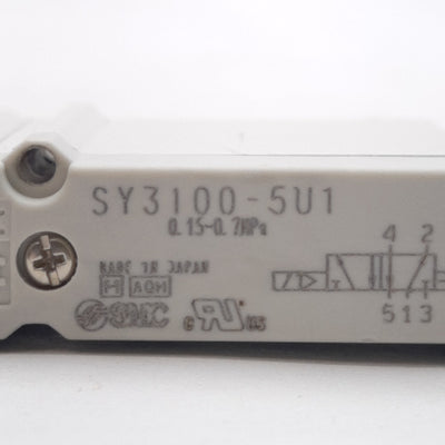 New SMC SY3100-5U1 Solenoid Valve, 2-Position 5-Port 24VDC 0.4W, 0.15-0.7MPa