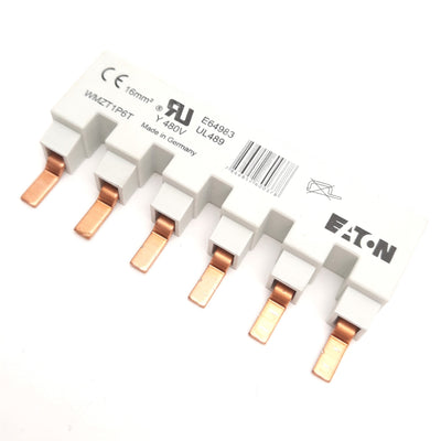 Used Eaton WMZT1P6T Circuit Breaker Bus Bar, 1-Pole, 6 Terminals 3.9" x 0.94" x 0.63"
