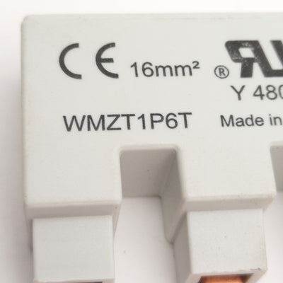 Used Eaton WMZT1P6T Circuit Breaker Bus Bar, 1-Pole, 6 Terminals 3.9" x 0.94" x 0.63"