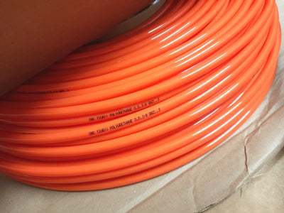 New SMC TIUB11YR-153 Polyurethane Tubing 3/8" OD, 0.25" ID, Orange, 500Ft