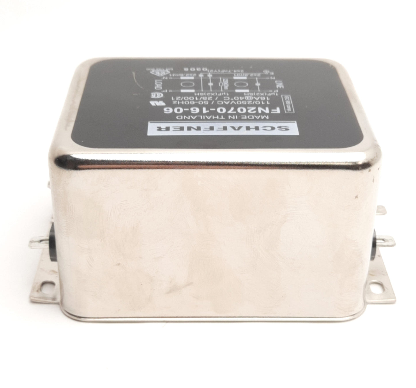 Used Schaffner FN2070-16-06 EMI/EMC Line Filter 110/250V AC, 16A 1-Phase