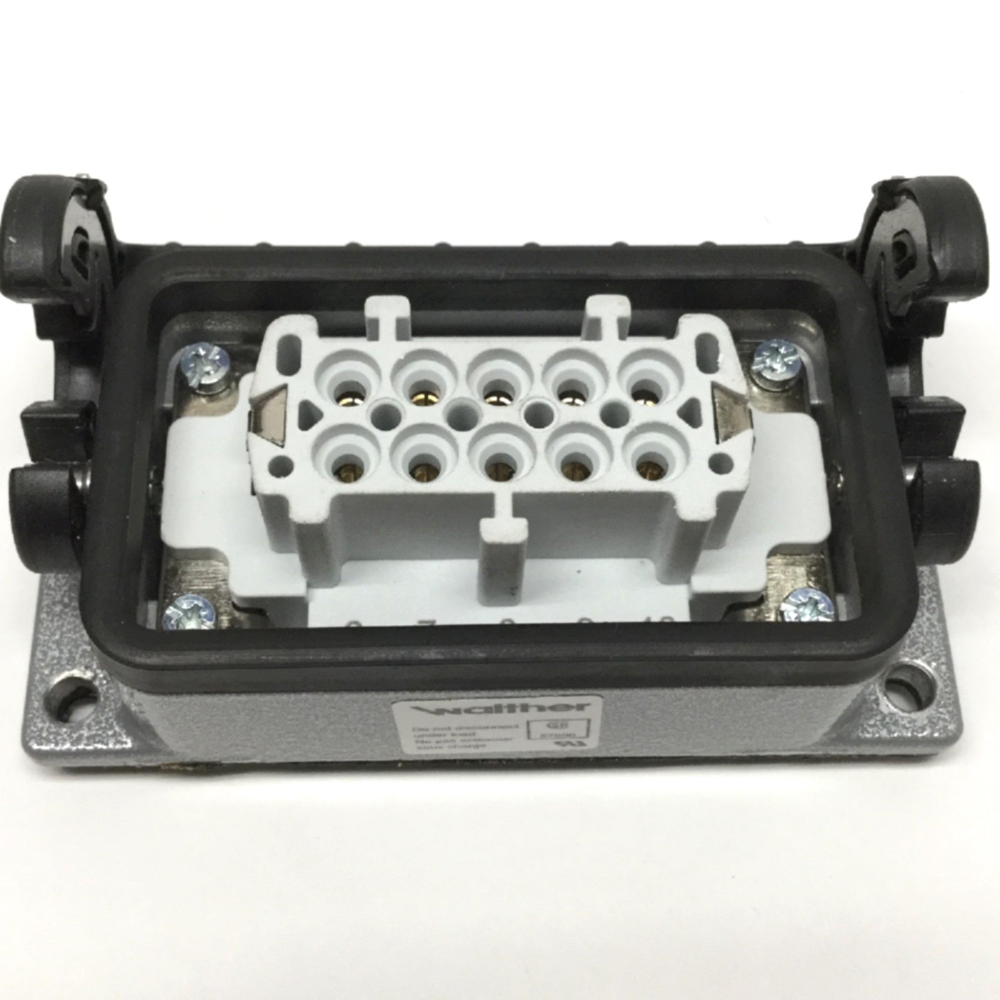 Used Walther PB310/FS110 Panel Mount Connector Housing w/10-Pole Female Socket Insert
