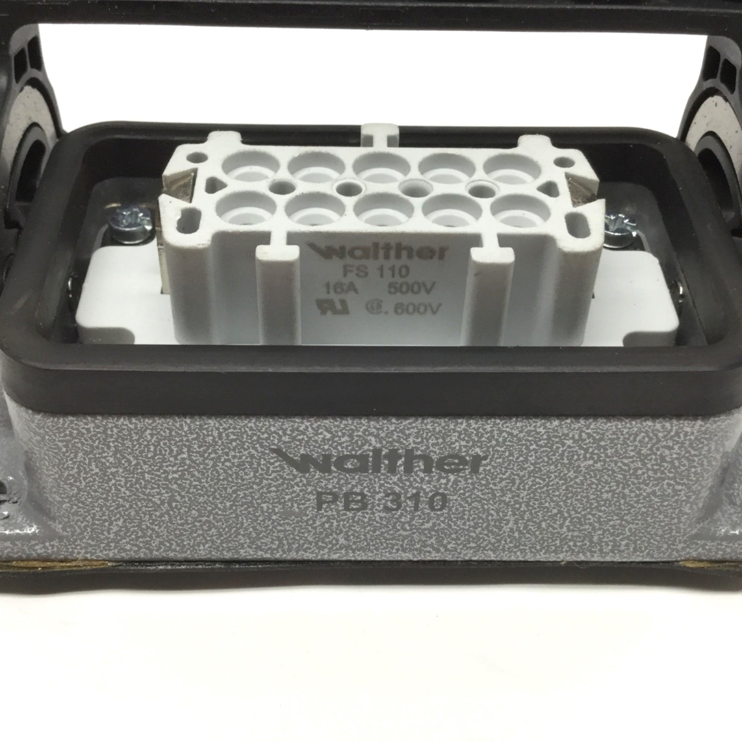 Used Walther PB310/FS110 Panel Mount Connector Housing w/10-Pole Female Socket Insert