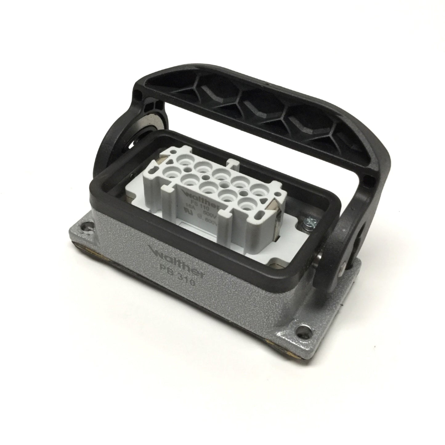 Used Walther PB310/FS110 Panel Mount Connector Housing w/10-Pole Female Socket Insert