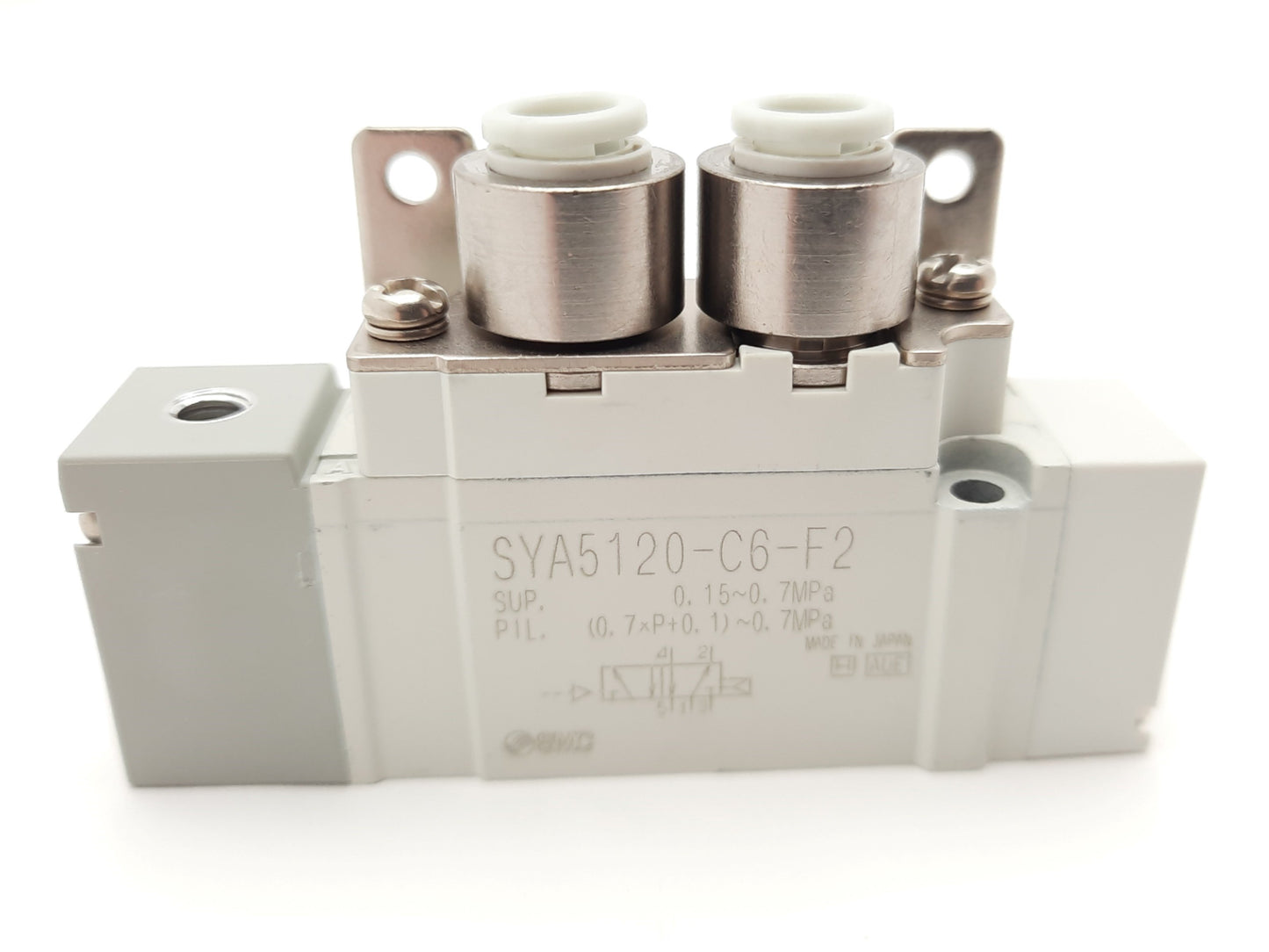 New SMC SYA5120-C6-F2 Air Pilot Pneumatic Valve 2-Position 5-Port, Rc1/8 M5x0.8