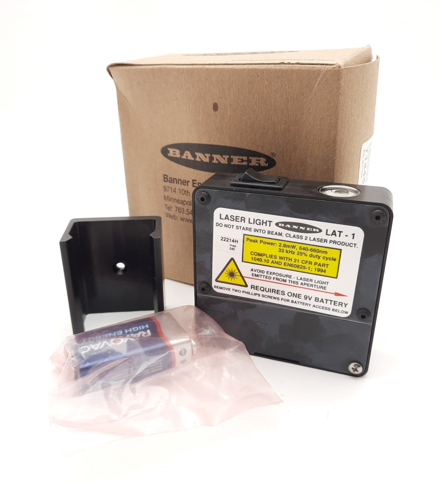 New Banner LAT-1 Laser Alignment Tool Class 2 Laser Visible Red 640-660nm, 2.8 mW