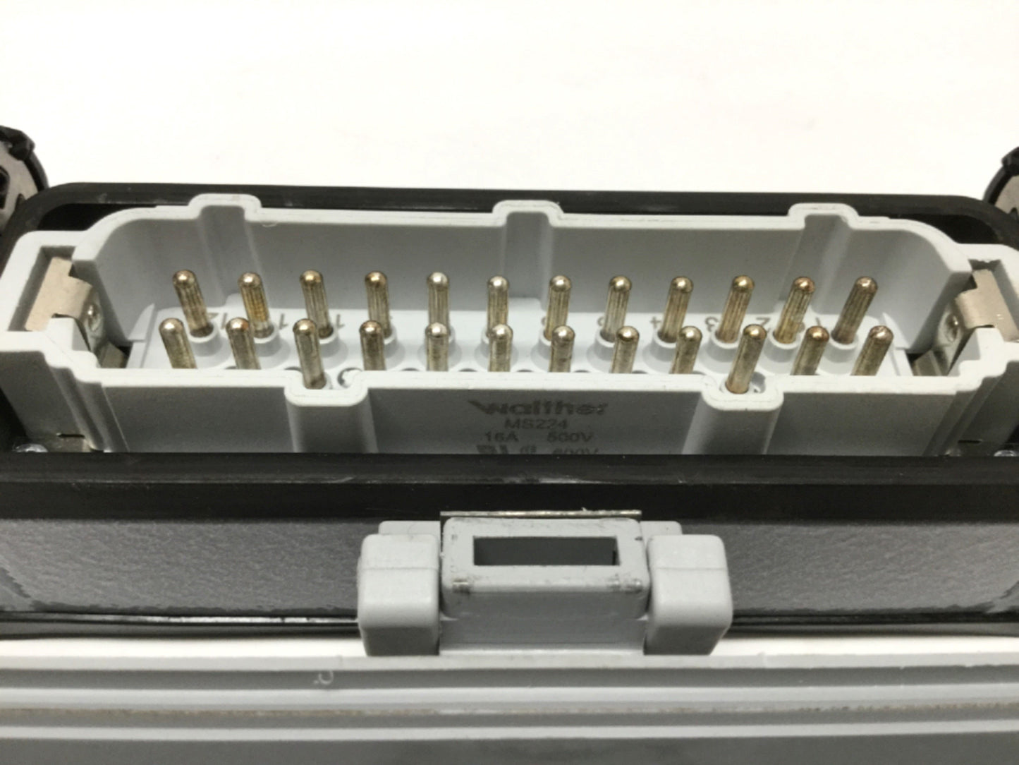Used Walther PB424/MS224 Panel Mount Connector Housing w/24-Pole Male Plug Insert