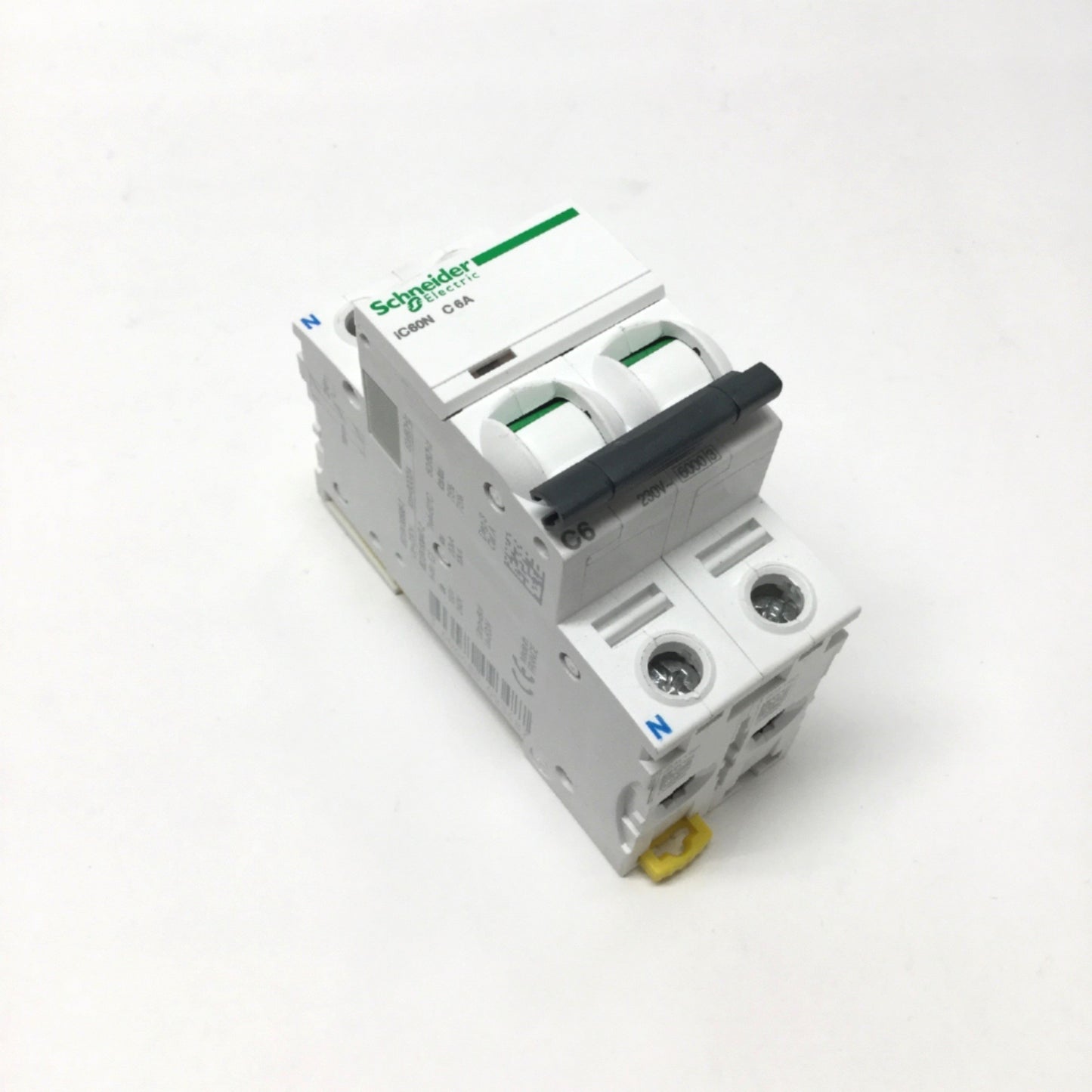 Used Schneider Electric A9F79606 Acti9 iC60N Circuit Breaker, 2-Pole, 230V 6A C-Curve