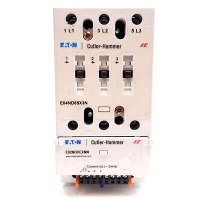 Used Eaton Cutler Hammer E04ND85X3N Contactor, 3-Pole, With E02NDXCXNN Coil 24VDC
