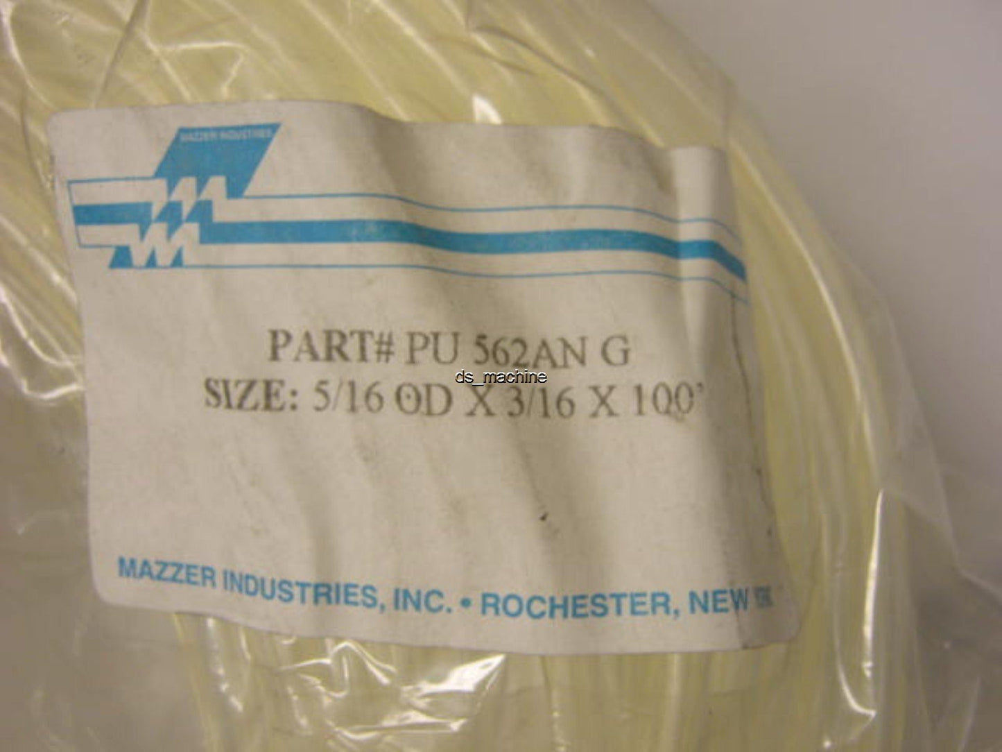 New in Package Mazzer PU-562AN-G 5/16" OD x 3/16" ID x 100' Clear Polyurethane