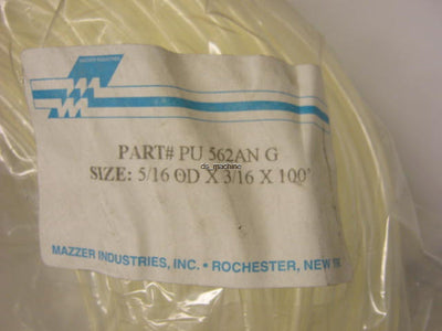 New in Package Mazzer PU-562AN-G 5/16" OD x 3/16" ID x 100' Clear Polyurethane