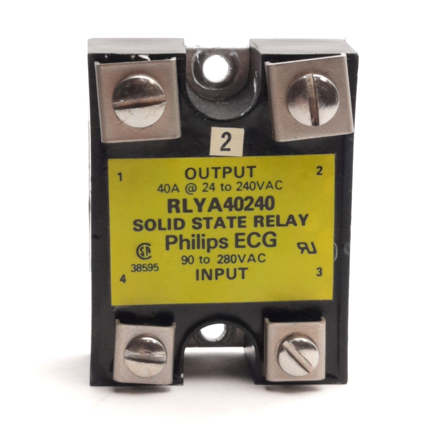 Used Philips ECG RLYA40240 Solid State Relay, 90-280V AC Input, 40A 24-240V AC Output