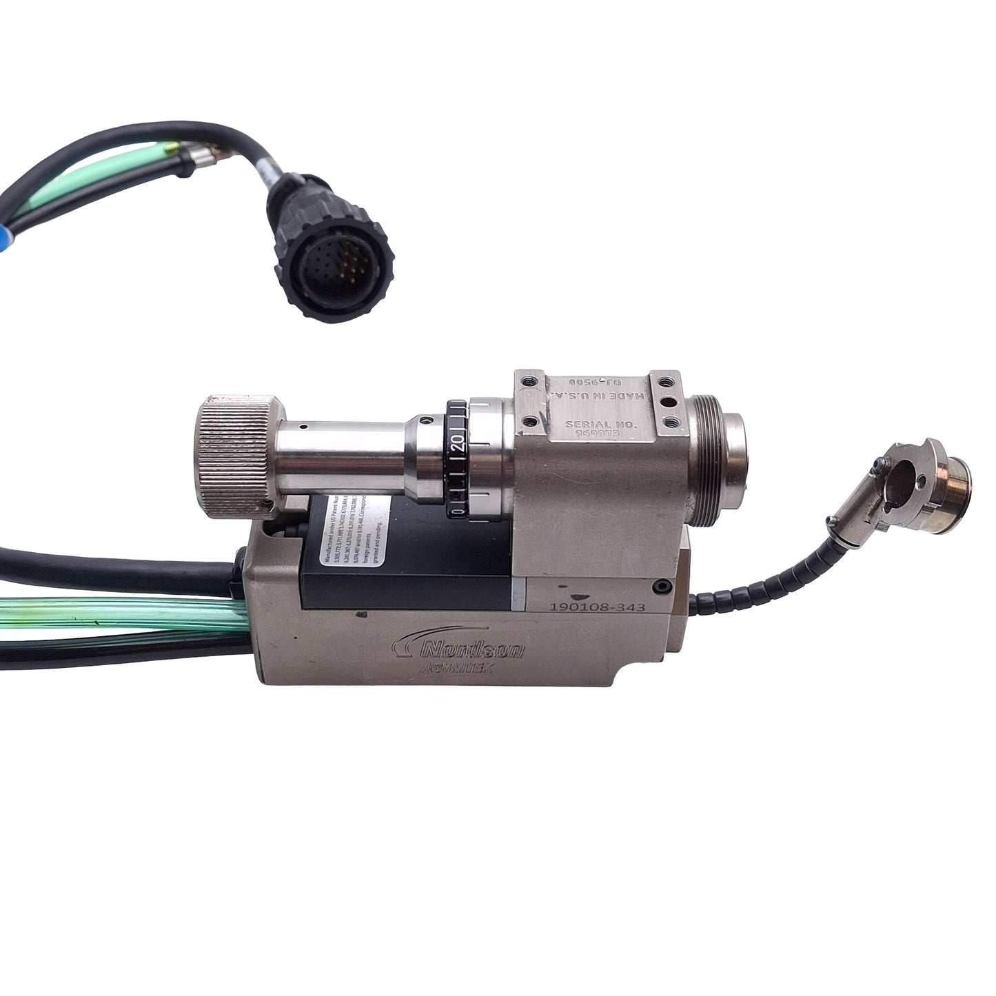 Used Nordson ASYMTEK DJ-9500 Dispenser Jet 400mg/sec 200µm Dot 200per/sec 85PSI 24V