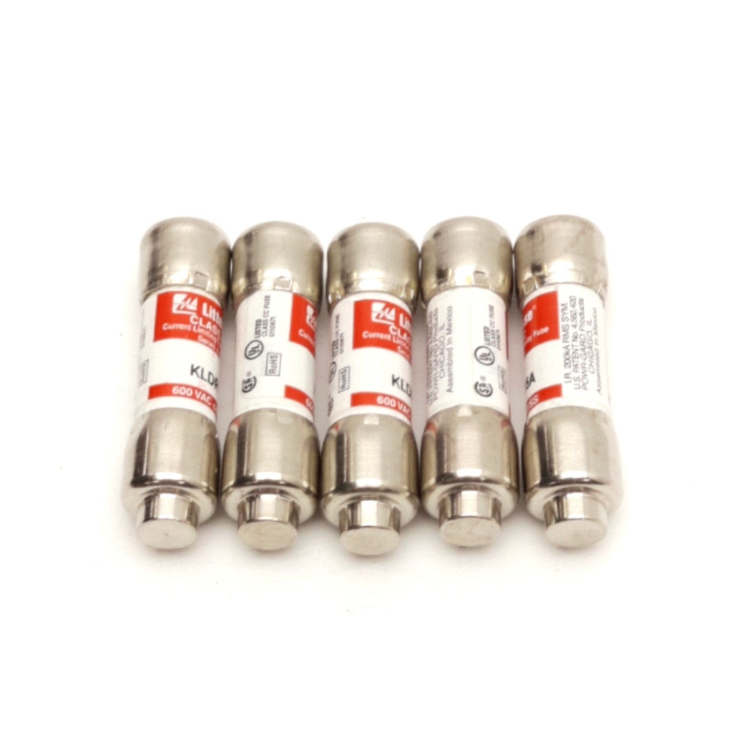New – Open box Lot of 5 Littelfuse KLDR 15A Class CC Time Delay Fuse, 600 V AC, 200kA Capacity