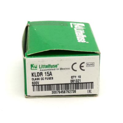 New – Open box Lot of 5 Littelfuse KLDR 15A Class CC Time Delay Fuse, 600 V AC, 200kA Capacity