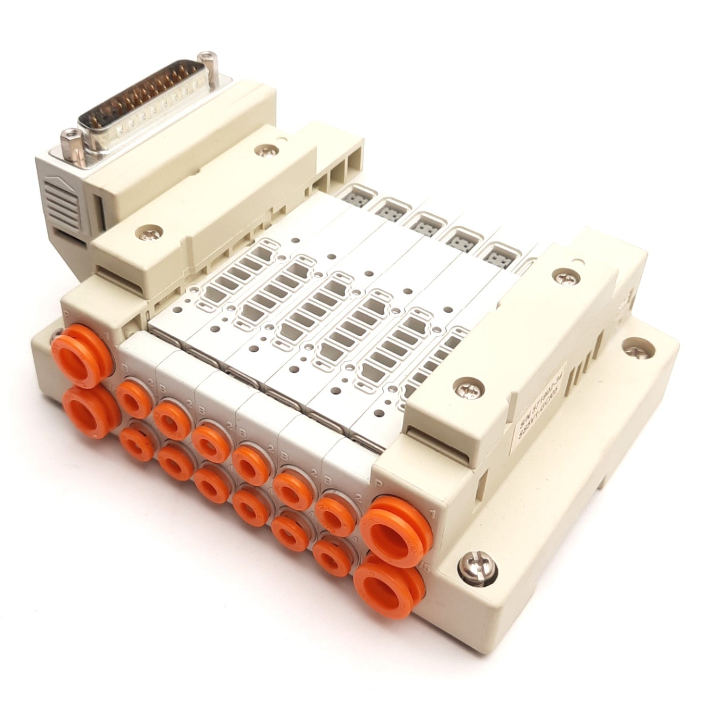 Used SMC SS5V1-16FD1-06-C4-D0 Cassette Base Manifold 6 Stations, D-Sub Connector