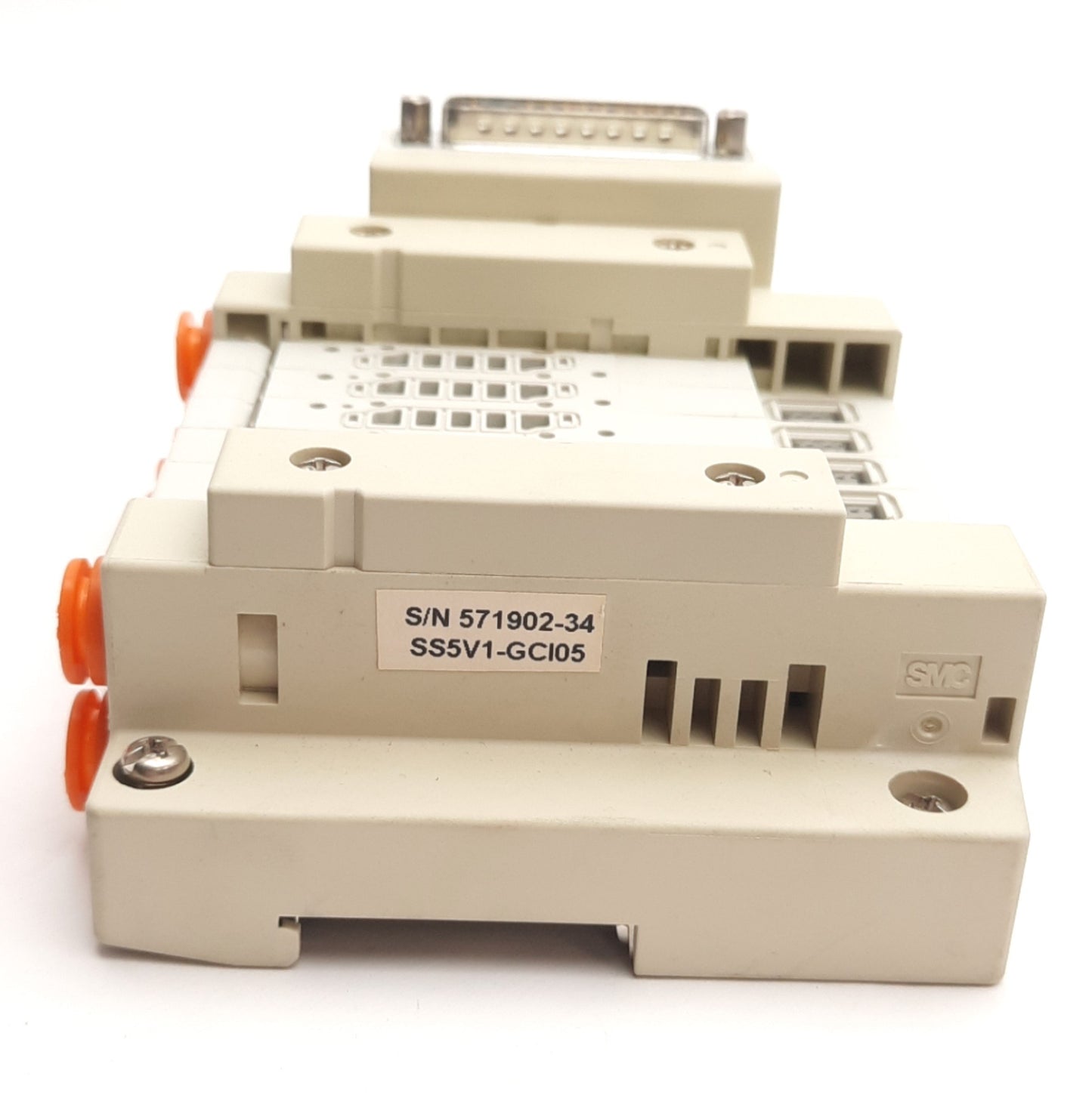 Used SMC SS5V1-16FD1-06-C4-D0 Cassette Base Manifold 6 Stations, D-Sub Connector