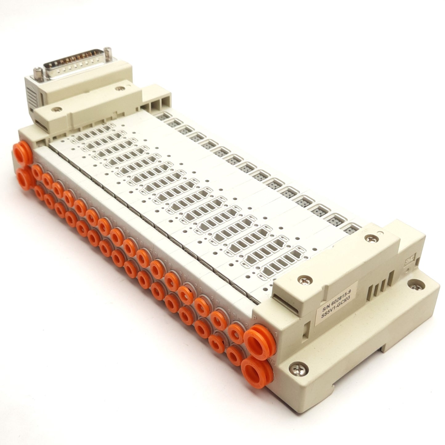 Used SMC SS5V1-16FD1-16-C4-D0 Cassette Base Manifold 16 Stations, D-Sub Connector
