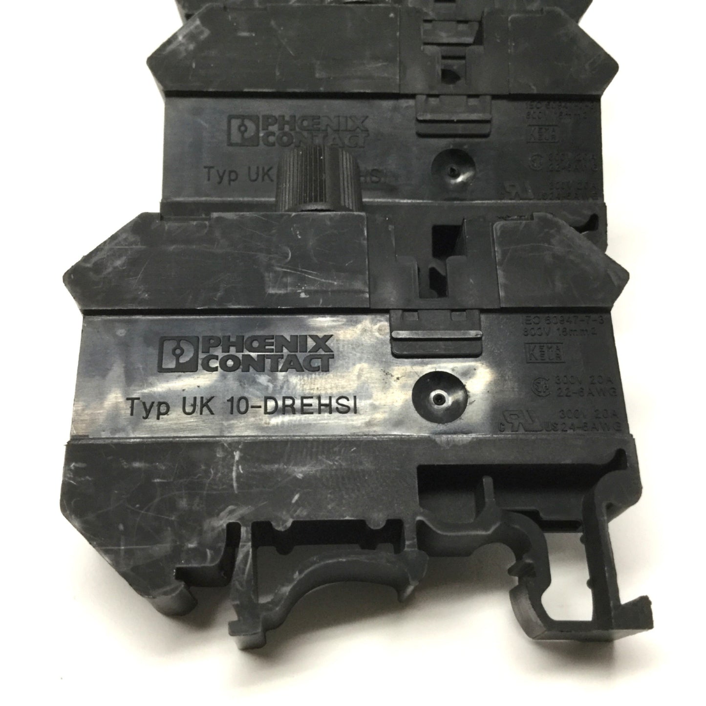 Used Lot of 6 Phoenix UK 10-DREHSI-EX Fuse Terminal Blocks 300VAC 20A 5x20mm