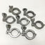 Used Lot of 7 13MHHM Stainless Steel Heavy Duty Sanitary Tri-Clamp Fittings 1"/1.5"