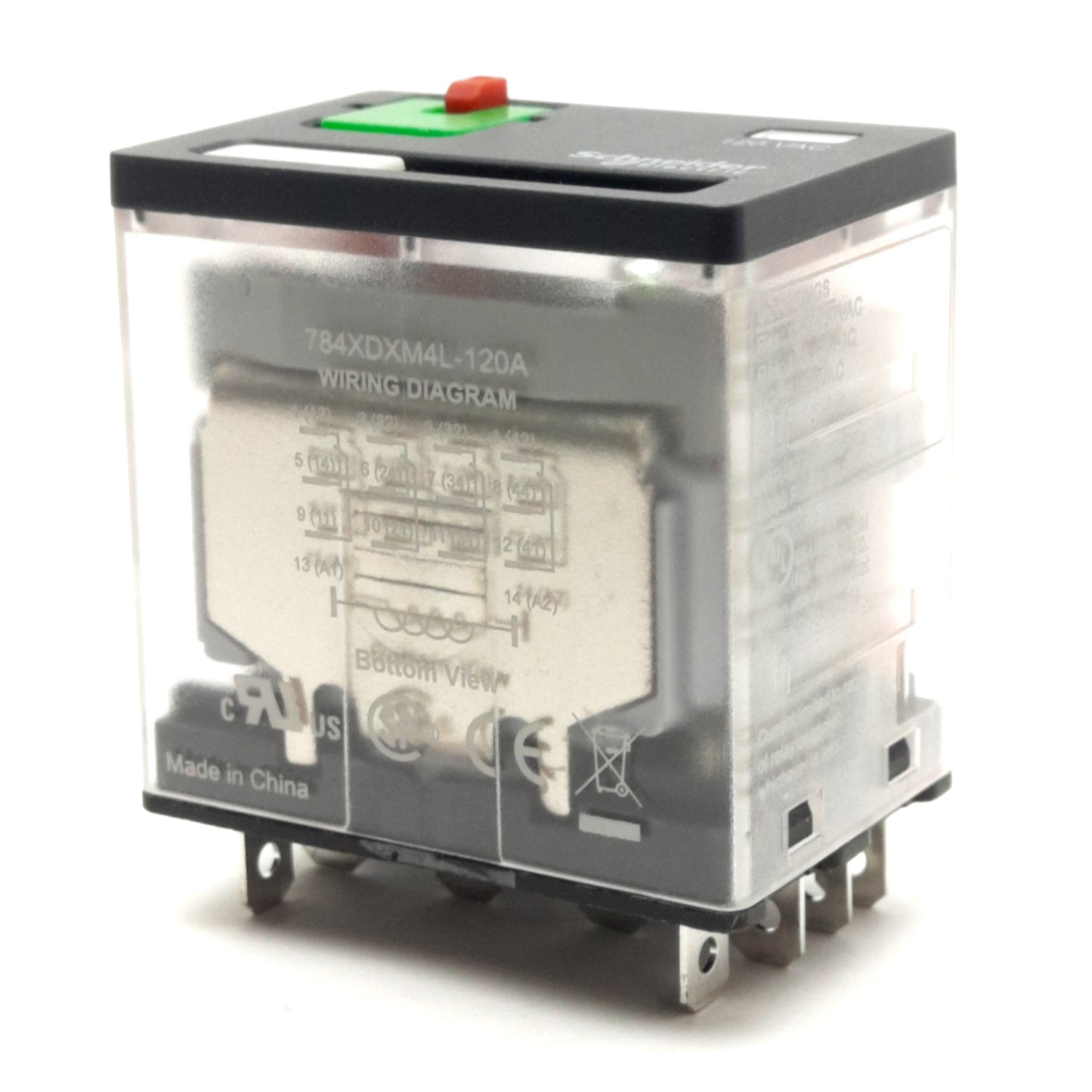 New Lot of 10 Schneider Electric 784XDXM4L-120A Power Relay, 15A, 120 VAC, 4PDT