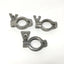 Used Lot of 3 Stainless Steel Double Pin Hinged Sanitary Tri-Clamp Fittings 1.5"