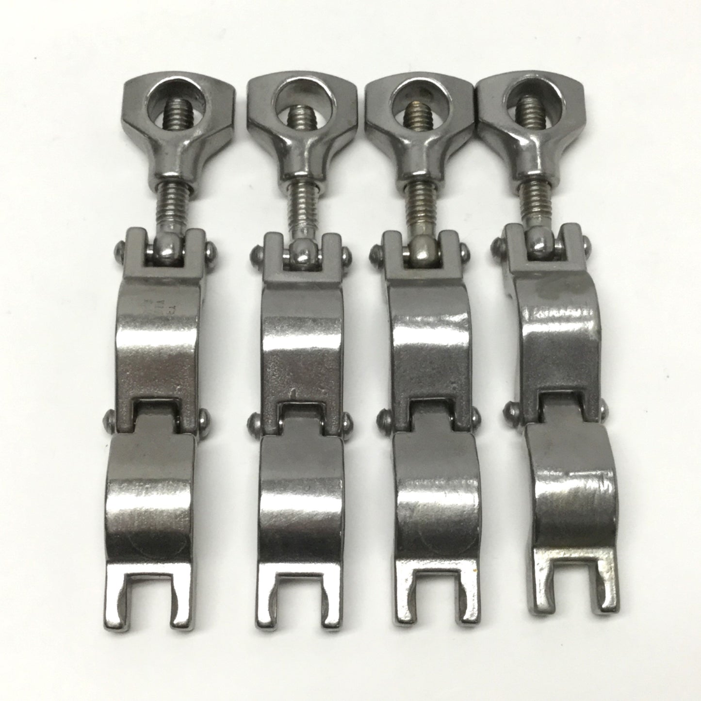 Used Lot of 4 13MHHM.75-H Stainless Steel Heavy Duty Sanitary Tri-Clamp Fittings 3/4"