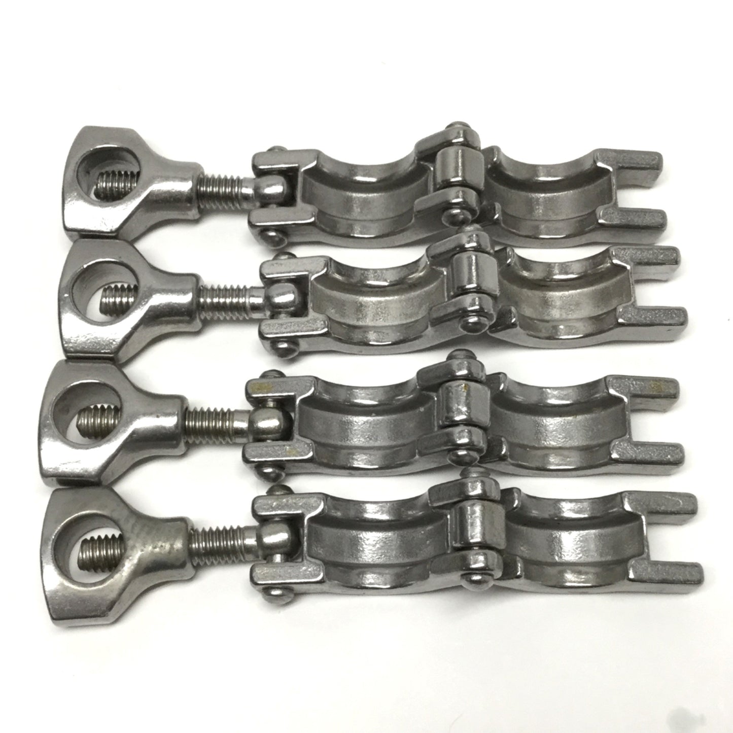 Used Lot of 4 13MHHM.75-H Stainless Steel Heavy Duty Sanitary Tri-Clamp Fittings 3/4"