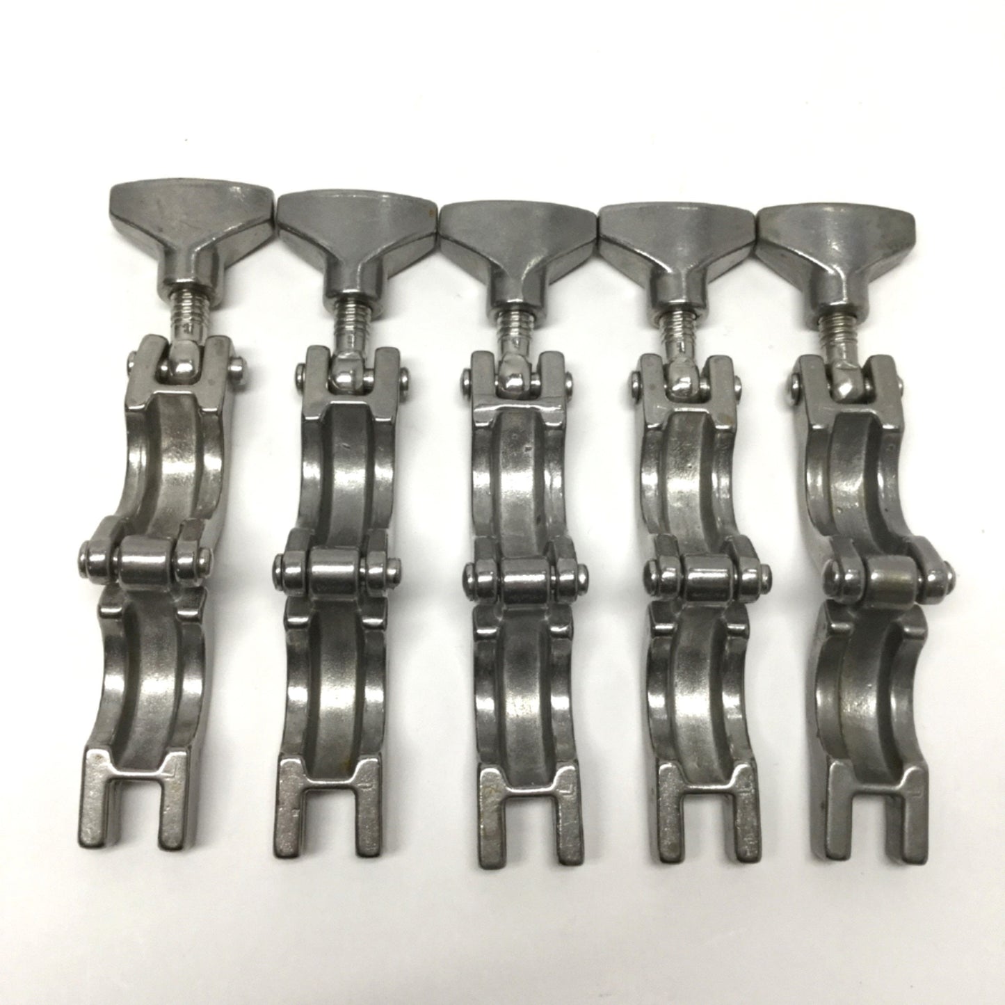 Used Lot of 5 3-A 63-03 Stainless Steel Heavy Duty Sanitary Tri-Clamp Fittings 3/4"