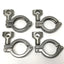 Used Lot of 4 Tri-Clover Stainless Steel Heavy Duty Sanitary Tri-Clamp Fittings 1.5"