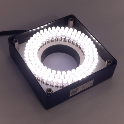 Used CCS QSQ-070070-SW Machine Vision Light, White, M12 4-Pin, 24V DC, 32mm Bore