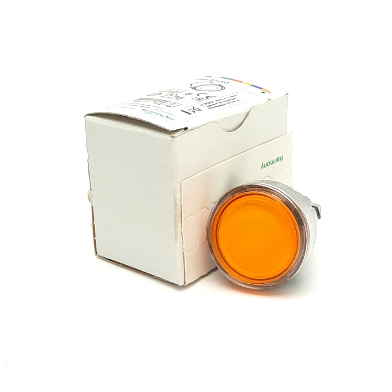 New Lot of 3 Schneider Electric ZB4 BH053 Push Button, Orange Flush, Illuminated