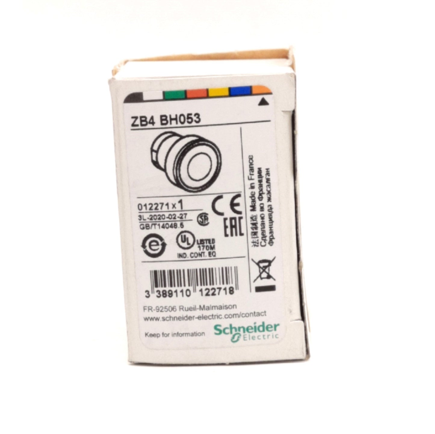 New Lot of 3 Schneider Electric ZB4 BH053 Push Button, Orange Flush, Illuminated