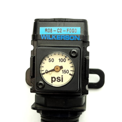 Used Wilkerson R08-C2-F0G0 Pneumatic Regulator, Input: 300psi Max, Output: 0-125psi