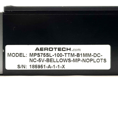 Used Aerotech MPS75SL-100-TTM-B1MM-DC DC Servo Screw Positioner 100mm Travel 1mm Lead
