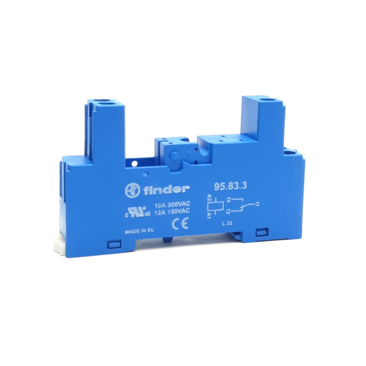 New – Open box Lot of 10 Finder 95.83.3 Clamp Terminal Socket, 10A 250V, 1CO-SPDT, DIN Rail