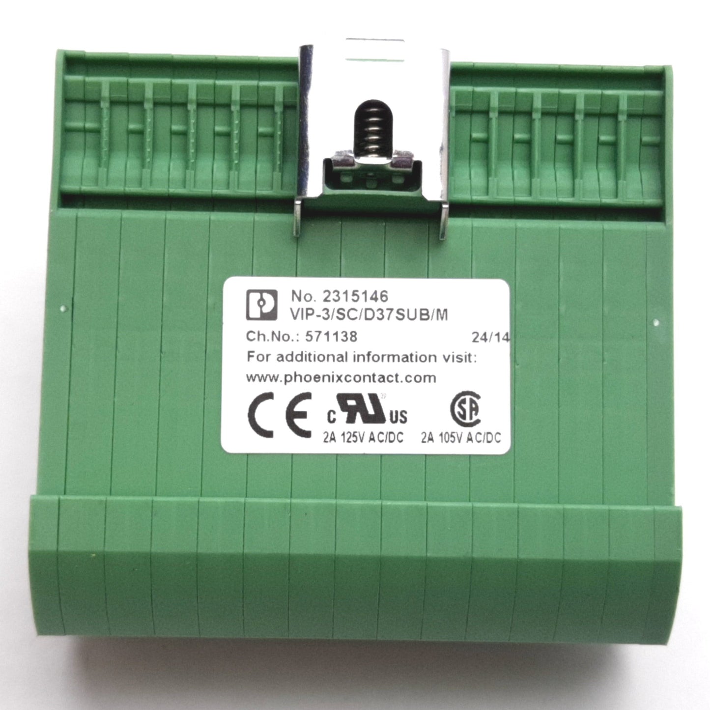 Used Phoenix Contact 2315146 Terminal Block Module, 37-Pin Male D-Sub to Terminals