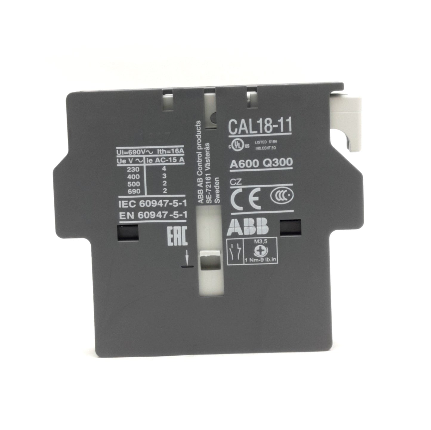 New Lot of 2 ABB CAL18-11 Auxiliary Contact Block, 2 Pole 1NC 1NO, 690VAC 16A