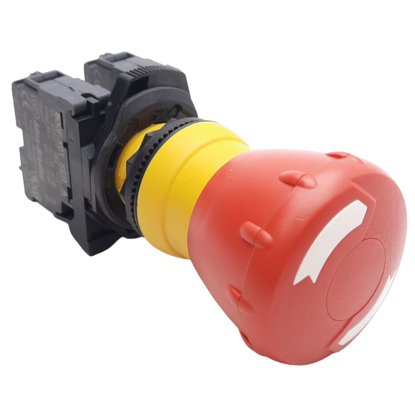 Used Allen Bradley 800FP-MT44PX02 Emergency Stop Pushbutton 2x NC 600V 10A 22.5mm