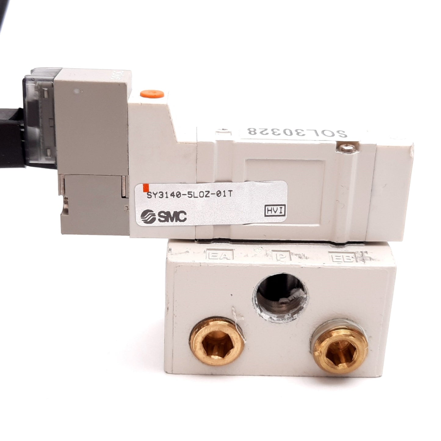 Used SMC SY3140-5LOZ-01T Solenoid Valve, 2-Position 5-Port, 24VDC, 0.7MPa, 1/8" NPT