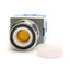 Used Idec HW4L-M2P20Q4PW Illuminated Pushbutton, White, Extended, 2NO, w/ Yellow Lamp