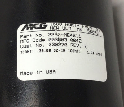 Used MCG 2232-ME4511 Tachless Motor w/Encoder, 30oz-in from SmartScope Flash 250 Axis