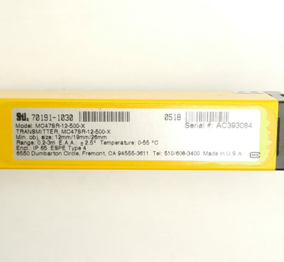 Used STI MC47SR-12-500-X Micro Safe MC4700 Light Curtain Transmitter, 12 x 19 x 26mm