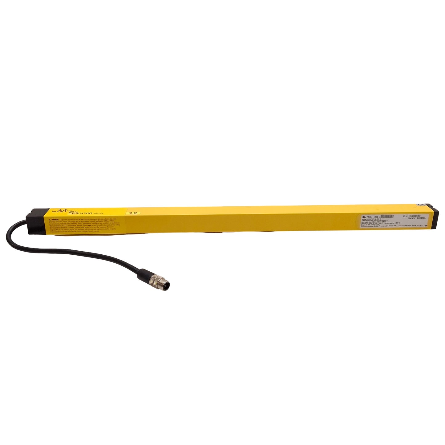 Used STI MC47SR-12-500-X Micro Safe MC4700 Light Curtain Transmitter, 12 x 19 x 26mm