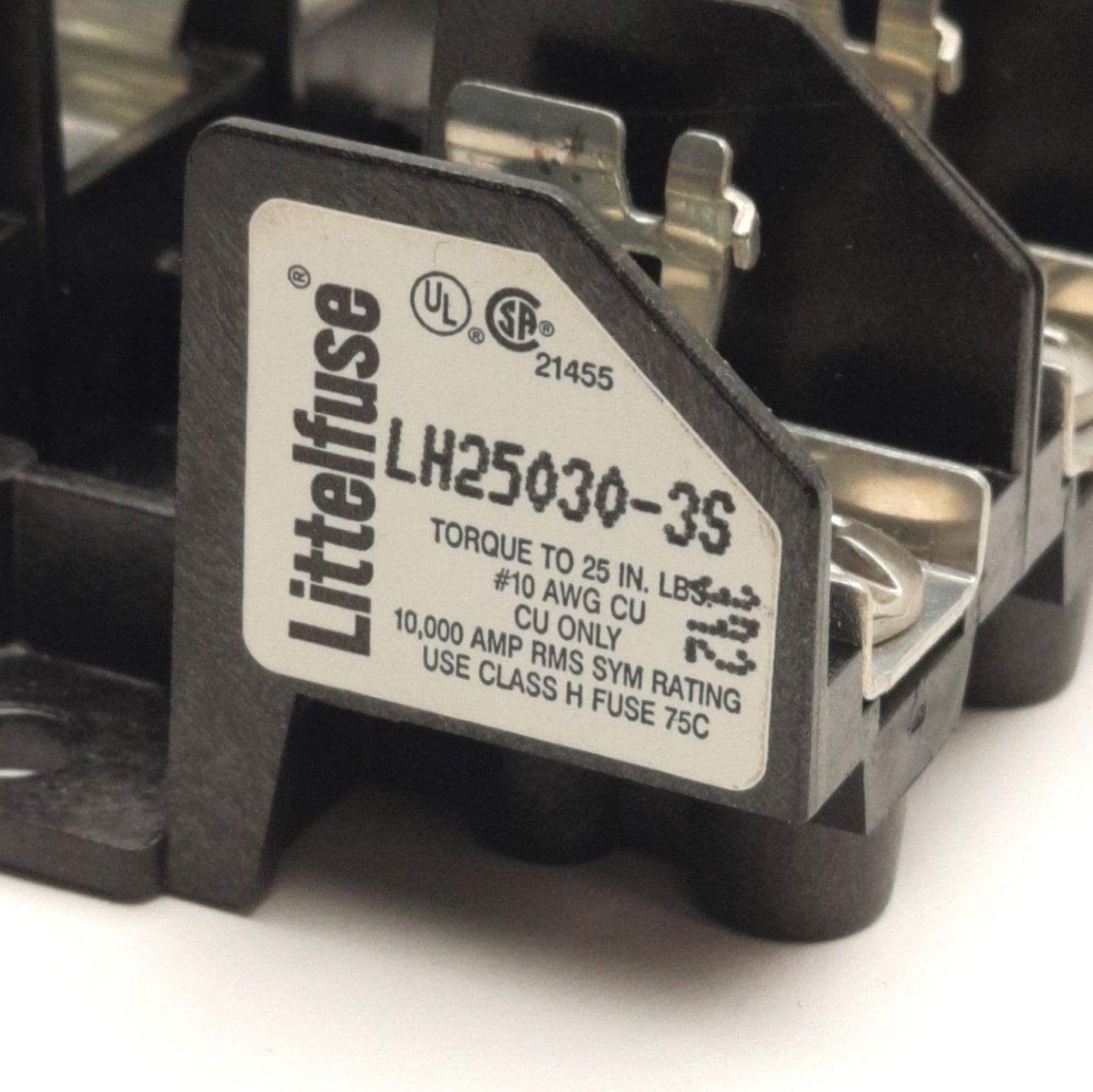 Used Lot of 5 LittelFuse LH25030-3S Fuse Holders 30A 250V, 3-Poles, ø0.563 x 2in Fuse
