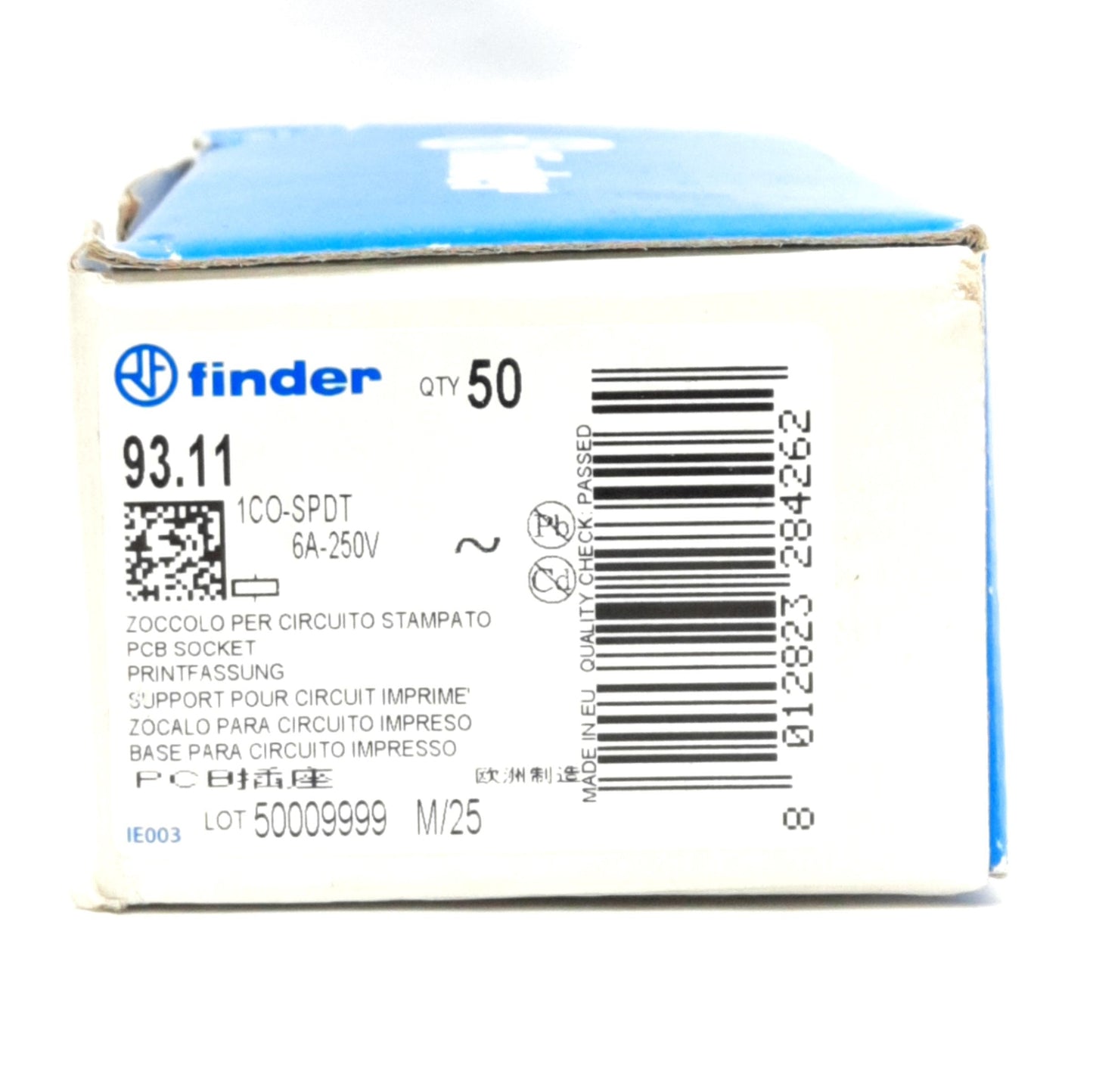 New – Open box Lot of 50 Finder 93.11 Relay Socket, 6A 250V, 5 Pins, Series 34.51 & 34.81