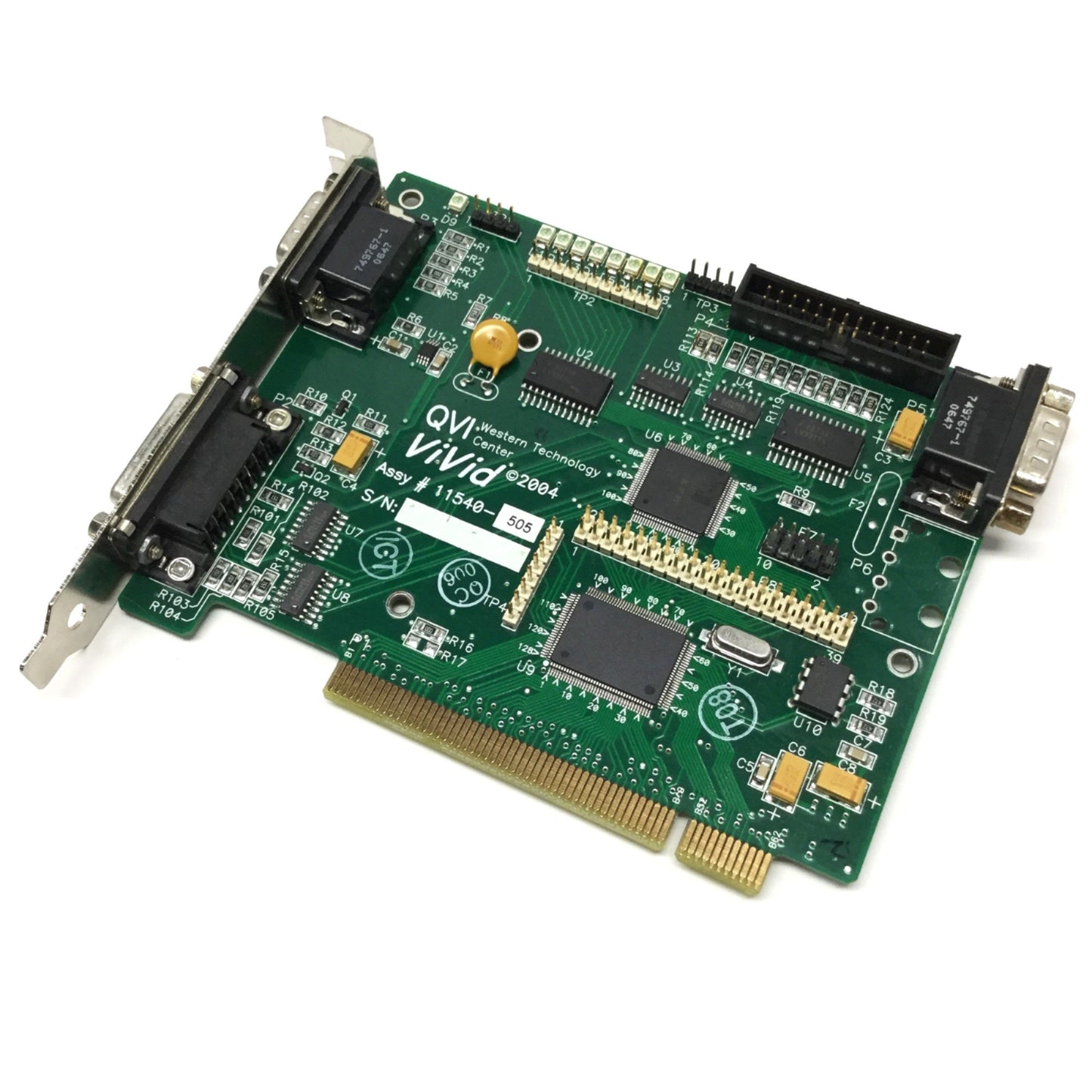 Used QVI 11540-505 ViVid Video Capture PC Card, PCI, 2x DB15 Male 1x DB15 Female