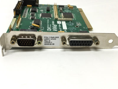 Used QVI 11540-505 ViVid Video Capture PC Card, PCI, 2x DB15 Male 1x DB15 Female