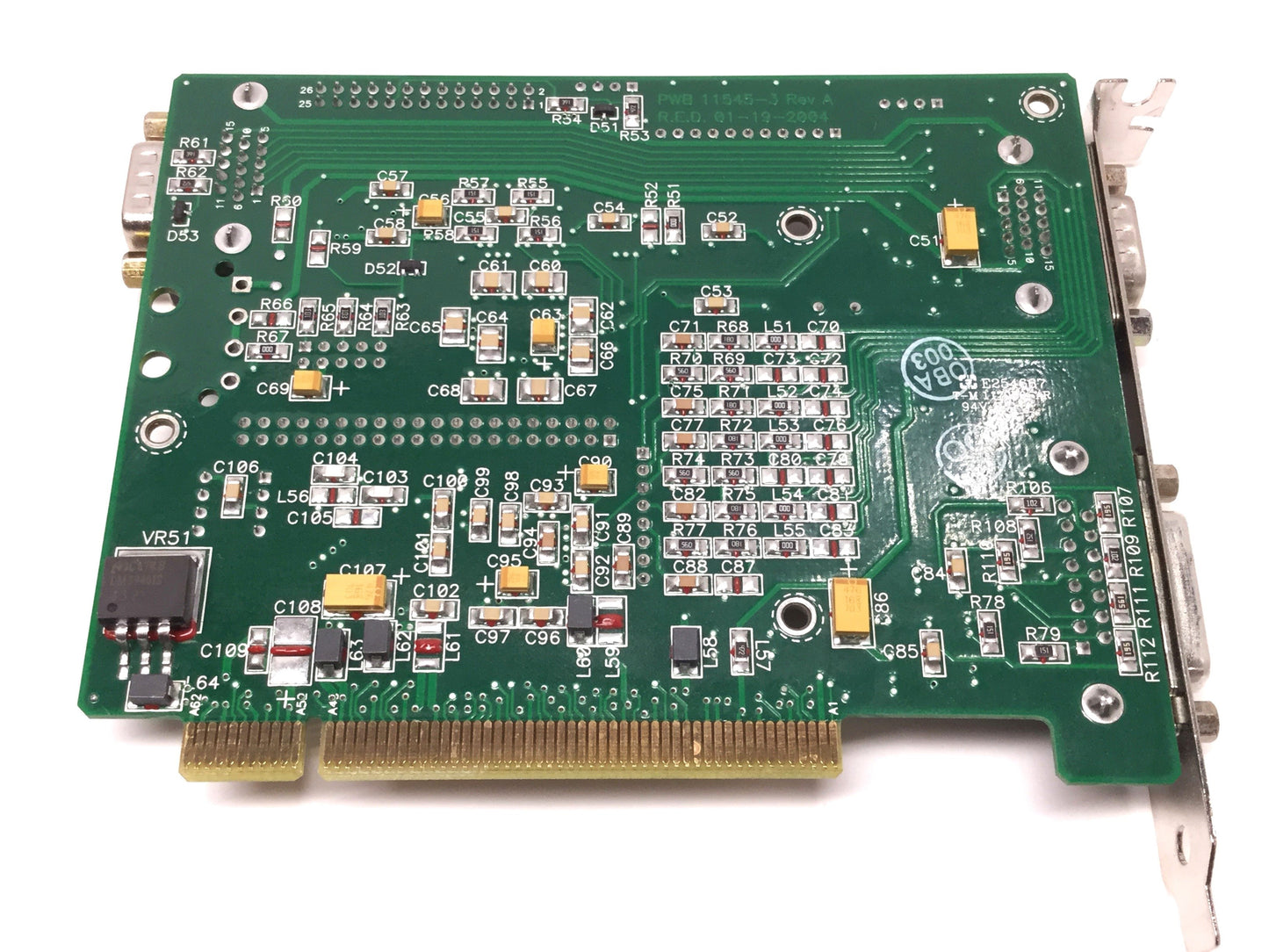 Used QVI 11540-505 ViVid Video Capture PC Card, PCI, 2x DB15 Male 1x DB15 Female