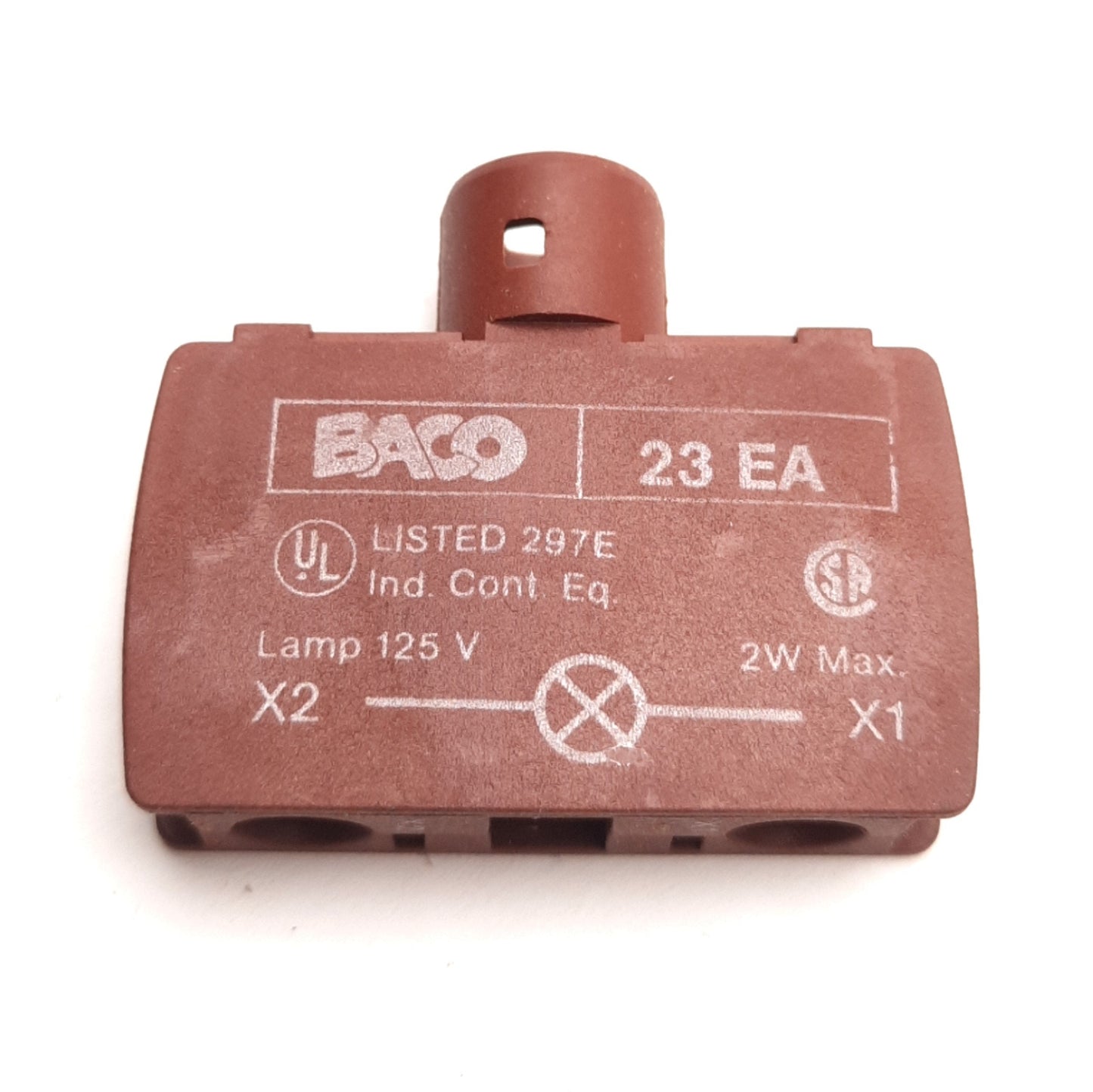 Used Lot of 3 Baco 23EA Lamp Holders For 22mm Devices, 125V, 380V 2W Max